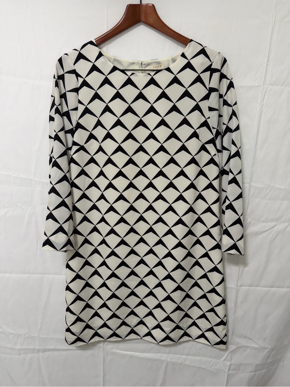 J. Crew Black and White Geometric Dress